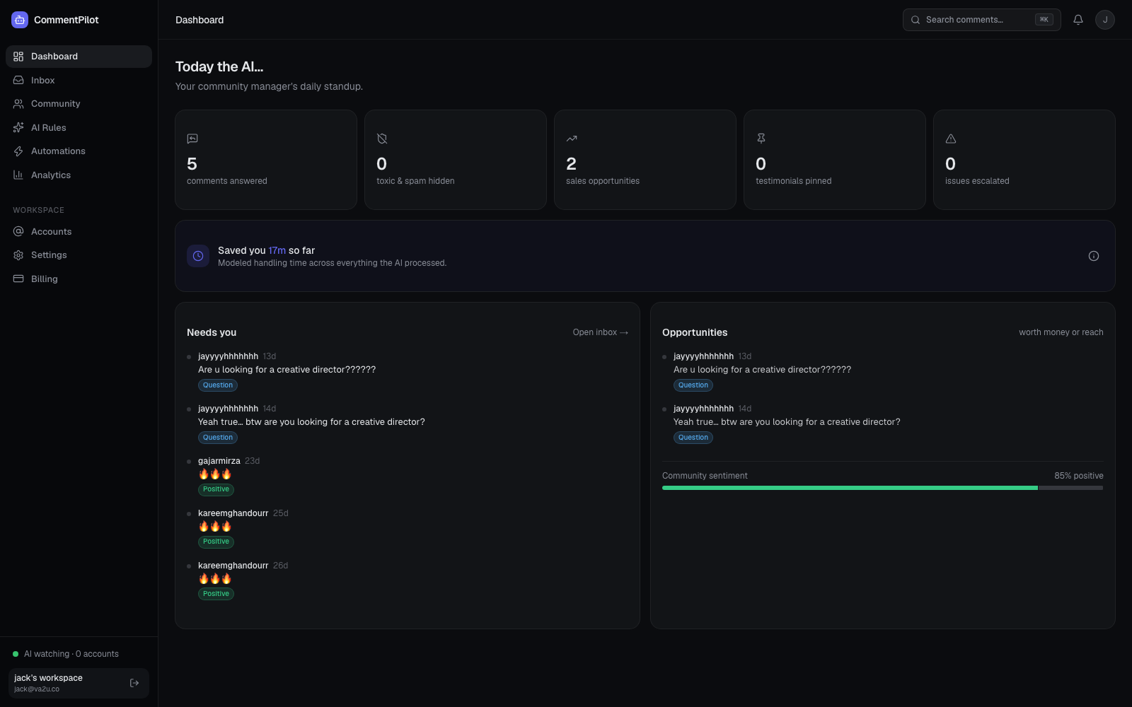 CommentPilot screenshot