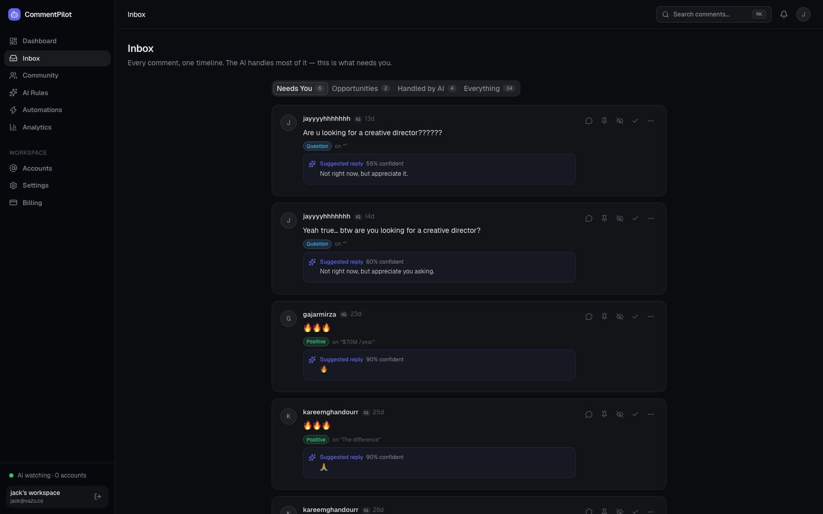 CommentPilot screenshot